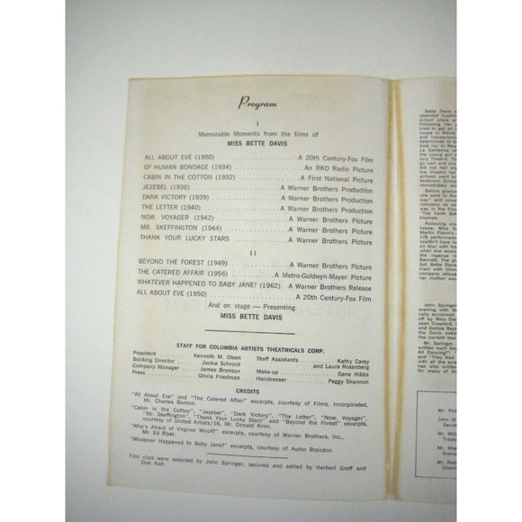 Bette Davis In Person Film Program 1974 Newspaper Clip About Eve Human Bondage - Picture 3 of 6